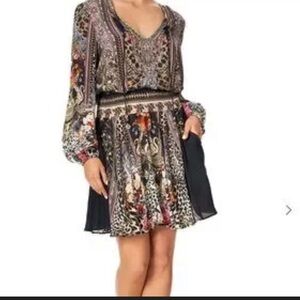 Hale Bob Vibrant Animal Print Long Sleeve Dress